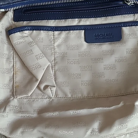 Michael Kors Blue Leather Studded Purse Shoulder Bag. - Picture 6 of 9